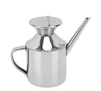 Tnfeeon Pentola in Acciaio Inossidabile per Versare Il Contenitore Cuscinetto per Olio per Cucinare Vino, Materiale Durevole 450 Ml per Gli Amanti del Campeggio (con Maniglia)