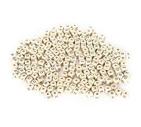 Tnfeeon Perline Cubiche in Legno con Lettere Incise, Perline Distanziatrici Forate 300 Pezzi 10 Mm per Fai da Te Gioielli Bracciali Collane Decorazioni per la Casa