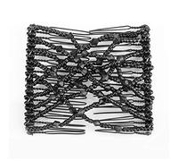 Tnfeeon Pettine per Capelli Magico, Doppio Pettine in Plastica Leggera per Matrimoni e Feste, Stile Unico con Perline per Tutti i Tipi di Capelli (BLACK)