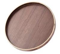 Tnfeeon Piatto da Servizio in Legno Vassoio da Portata Rotondo in Legno Colore Noce 21 Cm 24 Cm 27 30 per tè, caffè, Snack, Frutta, nel Ristorante dell'hotel, Nella Caffetteria, a Casa (Disco color