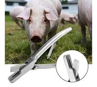 Tnfeeon Pinza per Orecchie di Maiale in Acciaio Inossidabile, Strumento Durevole per Intagliare le Orecchie del Bestiame a Forma di U per l'identificazione degli Animali da Fattoria (Pinze