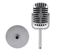 Tnfeeon Plastica Classica -Prop Mikrofono per gli Spettacoli di Danza Pratica -Microfono di Karaoke per Cantare, per i Oggetti di Scena (BLACK) (GOLD) (SILVER)