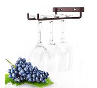 Tnfeeon Portabicchiere da Vino, Scaffale Salvaspazio Sotto il Mobiletto, Robusta Struttura in Ferro, Igienico da Appendere Capovolto per l'organizzazione del Bar della Domestica (bronzo opaco)