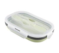 Tnfeeon Portapranzo Pieghevole in Silicone, Contenitore Pieghevole per Uso Alimentare per Frutta e Verdura, 8,07x5,31 Pollici Adatto per Lavoro e Campeggio (GREEN)
