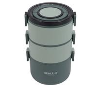 Tnfeeon Portapranzo Termico, Isolato in Acciaio Inossidabile, Scomparto Staccabile a Tre Strati da 2200 Ml per Pasti in Ufficio e all'aperto (Pasta Di Fagioli Verde)