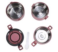 Tnfeeon Portapranzo Termico, Isolato in Acciaio Inossidabile, Scomparto Staccabile a Tre Strati da 2200 Ml per Pasti in Ufficio e all'aperto (Rosso dell'Asia occidentale)