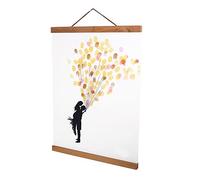 Tnfeeon Poster Magnetico Immagine Moderno Naturale Legno Teak Cornice Appendiabiti DIY Poster Scroll Stampe Attaccatura Muro Appendiabiti d'Arte per Foto Immagine Tela Manifesto Arte Articolo 21cm