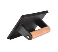 Tnfeeon Pressa per Bistecche in Ghisa, Strumento per Griglia Resistente, Cottura Rapida con Manico in Legno, Ideale per Bisteccherie e Uso Domestico