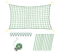 Tnfeeon Rete a Traliccio per Piante, Set di Conversazione Pomodori Cetrioli Piselli Viti con 9 Clamp/Holder 12 Fascette 1 Filo per Piante da Esterno Rete a Traliccio per, Arrampicata in Giardino per