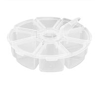 Tnfeeon Scatola Portagioielli, Organizer per Perline in Plastica Trasparente con 8 Scomparti Separati Sul Coperchio, Classificazione Visibile, Facile Pulizia, per Creazione di Gioielli Artigianali