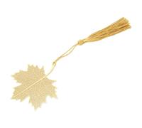 Tnfeeon Segnalibro Foglia d'acero, Squisito Metallo in Ottone con Placcatura in Oro, Design Cavo Unico per Amanti e Lettori di Libri