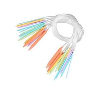Tnfeeon Set di Ferri Circolari Multicolori da 12 Pezzi, Aghi in Plastica Adatti Ai Principianti con Tubo Morbido da 0,14 a 0,47 Pollici per Realizzare Sciarpe in Maglione in Movimento, Leggeri e (80