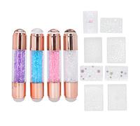 Tnfeeon Set di Penne per Timbri in Silicone per Manicure, Strumenti Facili per Nail Art per Professionisti Principianti con Design a Doppia estremità Precisione Versatilità Strass Impreziosito Glam