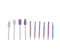 Tnfeeon Set di Punte per Trapano per Unghie da 10 Pezzi, Strumenti per Manicure in Acciaio Inossidabile per Unghie in Gel Acrilico, Kit Professionale per Nail Art con Contenitore per Saloni