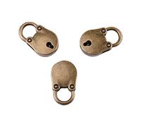 Tnfeeon Set Lucchetti Vintage in Ottone, Mini Lucchetto a Forma di Orsetto, Lucchetto Antico per Borsa e Valigia, Confezione da 3 con Chiavi