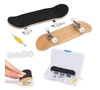 Tnfeeon Skateboard Finger da Dito, Mini Lega Professionale in Acero di Legno Completo con Scatola per ridurre i Regali per Bambini(Bianco)