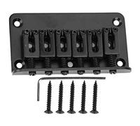 Tnfeeon Sostituzione Ponte per Chitarra, Struttura in Metallo, Corda Passante Regolabile, 78 Mm per Chitarre Elettriche per Bambini (BLACK)