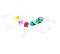 Tnfeeon Spille per Pannolini in Colori Assortiti, Spille per Pannolini con Chiusura di Sicurezza con Testa in Plastica in Acciaio Inossidabile per di Stoffa per Neonati e Adulti (6 spille colorate a