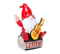 Tnfeeon Statuetta di Gnomo Statua Nano Multifunzionale per Giardino Interno Esterno Resistente Alle Intemperie Leggero Ornamento Carino Bella Chitarra in Resina Divertente Che Suona la Statuetta di