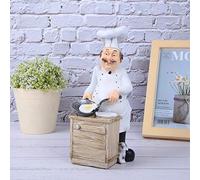 Tnfeeon Statuette da Chef, Scultura in Resina da Cucina Realizzata a Mano, Adorabile Decorazione da Tavolo, Statua in Resina di Alta qualità, Perfetta per la Casa, il Ristorante e l'arredamento del