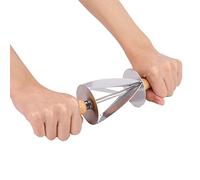 Tnfeeon Taglia Croissant in Acciaio Inossidabile, Affettatrice Triangolare di Precisione con Design a Lama Incrociata per Segmenti di Pasticceria Perfetti, Manico Ergonomico in Legno di Gomma Riduce