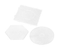 Tnfeeon Tavole con Perline in Plastica a 3 Forme per Progetti Creativi Grandi Perline da 0,2 Pollici Modelli Esagonali Rotondi Quadrati Trasparenti Attività per Feste in Aula Familiare Divertimento