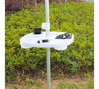 Tnfeeon Tavolino da Spiaggia per Ombrellone da 17 Pollici con Scomparti per Snack e Portabicchieri, Tavolo in Materiale PP Resistente per Uso Esterno in Piscina e Patio (WHITE)