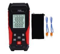 Tnfeeon Termometro di Tipo K Digitale con Due Sonde per Termocoppia, Misuratore di Temperatura della Termocoppia a 2 Canali con Display LCD Retroilluminato con Borse di Stoccaggio