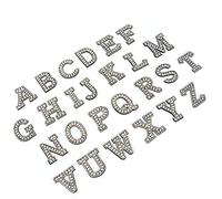 Tnfeeon Toppe con Strass dell'alfabeto, Tessuto Non Tessuto, Lettere Termoadesive Dalla A Alla Z, 26 Pezzi 0,8-2,0 Pollici, Applique da Cucire per Vestiti, Borse, Giacche, Jeans, Artigianato Fai da