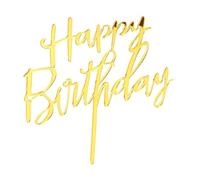 Tnfeeon Topper per Torta di Compleanno Dorato, 10 Pezzi Topper in Acrilico Nascita Felice per Decorazioni Ragazze Donne Feste Matrimonio Cupcake Favolose Decorazioni per Torte