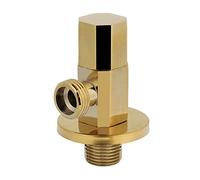 Tnfeeon Valvola Ad Angolo di Ottone Gold Gold Controllo Dell'acqua del Bagno 1/2 Pollice per L'installazione del Rubinetto 1,8x3,1 Pollici