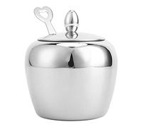 Tnfeeon Zuccheriera Mirror Finish con Coperchio e Cucchiaio, 8.5cm, per