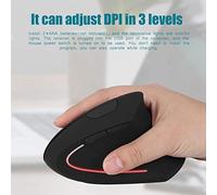 Tnfeeon Zurdo Ergonomic Optical Mouse per Computer PC per Computer, Mouse a Filo da 2,4 GHz con Recettori Nano, Configurazione DPI Regolabile, per L'uso della Mano Sinistra e della Casa