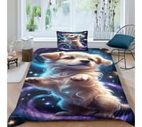 TNFHSOFT 3BS Set Copripiumino Per Letto Singolo, Matrimoniale,con Stampa Digitale 3D E Copriletto, Con Cerniera, in Microfibra Single（135x200cm）