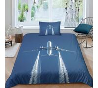 TNFHSOFT Aereo 3D Copripiumino in Microfibre Ipoallergenico，Copripiumino Per Coppia Con Chiusura Single（135x200cm）