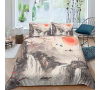 TNFHSOFT cascata 3D Copripiumino in Microfibre Ipoallergenico，Copripiumino Per Coppia Con Chiusura Double（200x200cm）