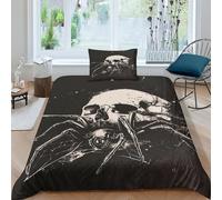 TNFHSOFT Musica metal Copripiumini Per Ragazzi E Ragazze Set Di Biancheria Da Letto Piumino Per Con Stampa 3D, Terroree Copripiumino Con Cerniera, Incluso Federe Single（135x200cm）