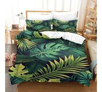 TNFHSOFT Piante tropicali Set Copripiumino 3D foglia Per Bambini, in Microfibra Ultra Morbida, Motivo Artistico, Per Letto King(220x240cm)
