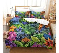 TNFHSOFT Piante tropicali Set Copripiumino 3D Stampato foglia Microfibra Morbida - Perfetto Per Adulti E Bambini,Single（140x200cm）