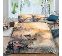 TNFHSOFT Set Di Biancheria Da Letto Per Bambini E Adulti Con Motivo Montagna, 3 Pezzi, Copripiumino in Fibra Ultrafine Con Federa Con Cerniera Nascosta