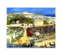 TNGHHSGA Alzando La Bandiera Nazionale Ritratto Realista e Scene di Guerra di John Lavery - Arte Eterna Irlandese per Decorazione Casa 50x60cm Non Incorniciato
