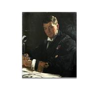 TNGHHSGA Il Capo Della Censura Navale Ritratto Realista e Scene di Guerra di John Lavery - Arte Eterna Irlandese per Decorazione Casa 20x24cm Non Incorniciato