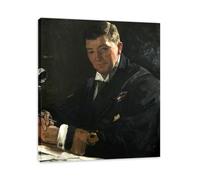 TNGHHSGA Il Capo Della Censura Navale Ritratto Realista e Scene di Guerra di John Lavery - Arte Eterna Irlandese per Decorazione Casa 30x36cm Incorniciato