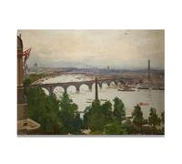 TNGHHSGA Il Fiume Visto Da Casa Ritratto Realista E Scene Di Guerra Di John Lavery - Arte Irlandese Sulla Tela Per Decorazione Casa 20x28cm Non Incorniciato