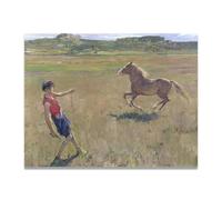 TNGHHSGA Istruzione Del Pony Ritratto Realista E Scene Di Guerra Di John Lavery - Arte Irlandese Sulla Tela Per Decorazione Casa 20x26cm Non Incorniciato