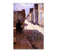 TNGHHSGA La Strada Principale A Grez Ritratto Realista e Scene di Guerra di John Lavery - Arte Eterna Irlandese per Decorazione Casa 60x90cm Non Incorniciato