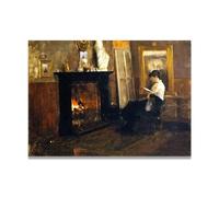 TNGHHSGA Una Giornata Tranquilla In Studio Ritratto Realista e Scene di Guerra di John Lavery - Arte Eterna Irlandese per Decorazione Casa 50x70cm Non Incorniciato