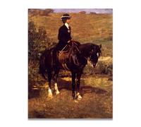 TNGHHSGA Una Signora Equestre Ritratto Realista e Scene di Guerra di John Lavery - Arte Eterna Irlandese per Decorazione Casa 20x26cm Non Incorniciato