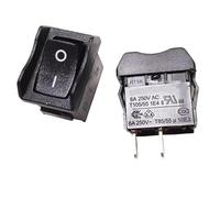 TNGNMGVSJ 1pc R19A Black Ship Type Power Switch 2 Pin 2 Gear Anti-Contact Warping Switch 6A/250V