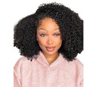 TNICE Brazilian Half Wig Human Hair Wear and Go Glueless Headband Wigs Human Hair for Black Women 3 In 1 Seamless Flip Over Kinky Curly Drawstring Beginner Friendly Natural Color 20 Inch